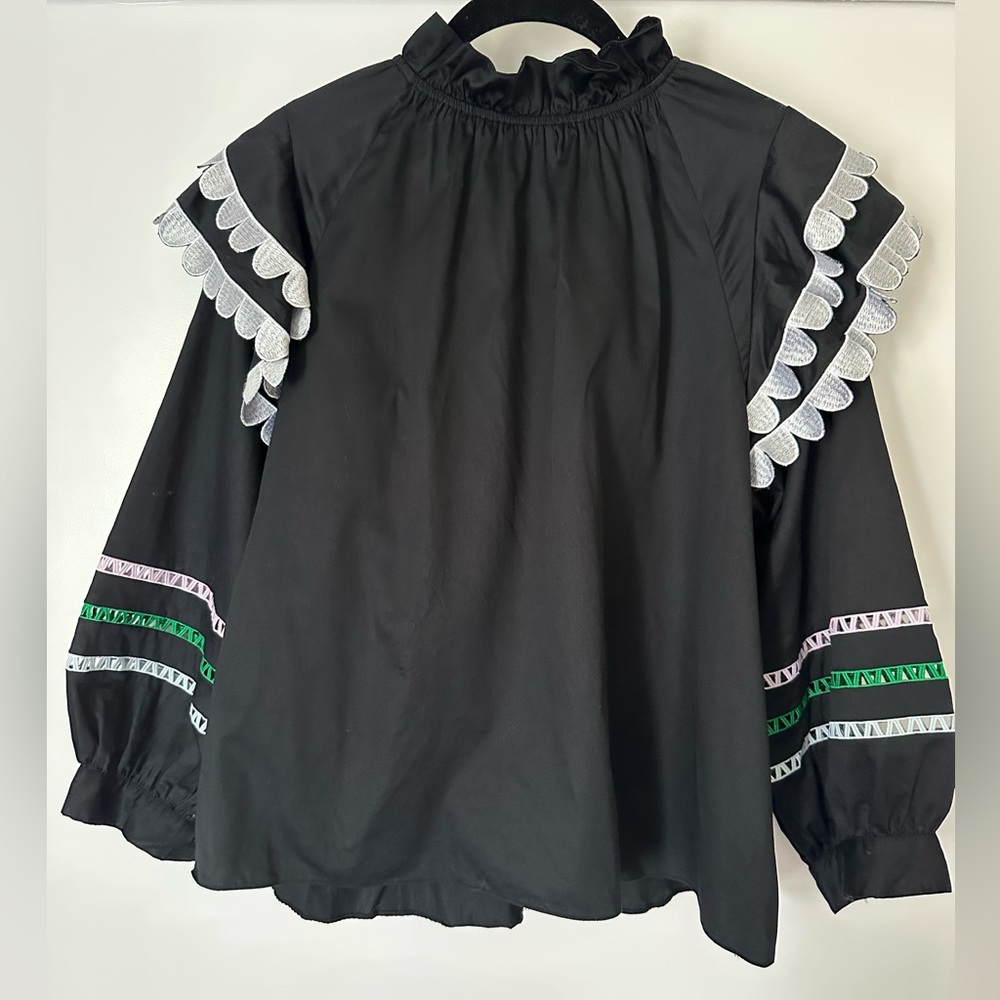 Cynthia Rowley Elia scallop embroidered top